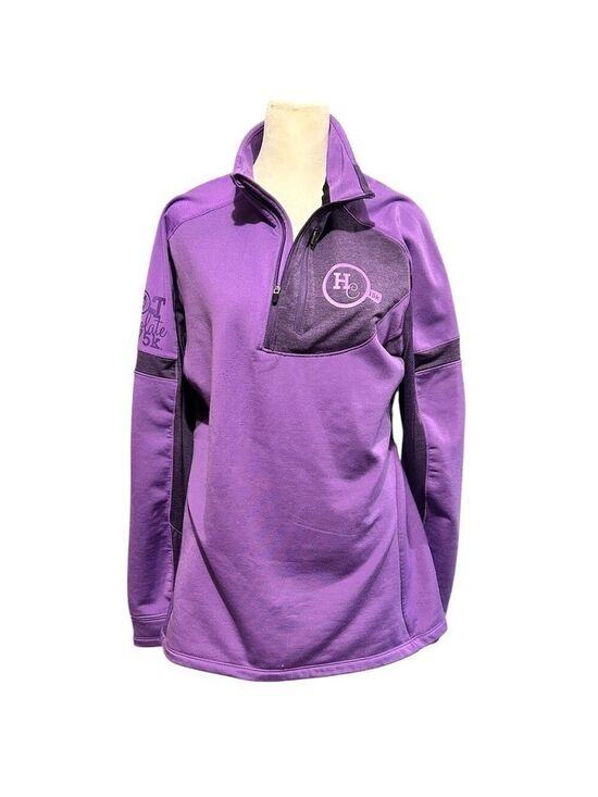 Running Man Tops - Running Man Purple 1/4 Zip Top Hot Chocolate 15K/5K Long Sleeve Top Size L VGC